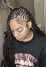 Fulani braids avec tresses longues