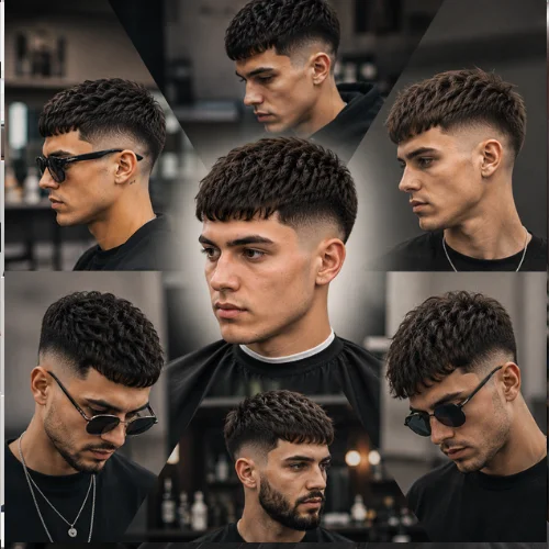 French crop fade sous plusieurs angles
