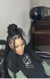 Bohemian braids en demi-chignon