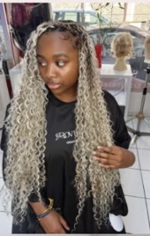 Bohemian braids blondes longues
