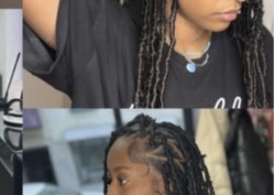 Faux locs courtes de profil