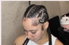 Feed in braids avec motifs sur le devant