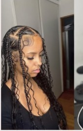 Bohemian knotless braids de face