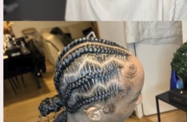 Feed in braids en chignon